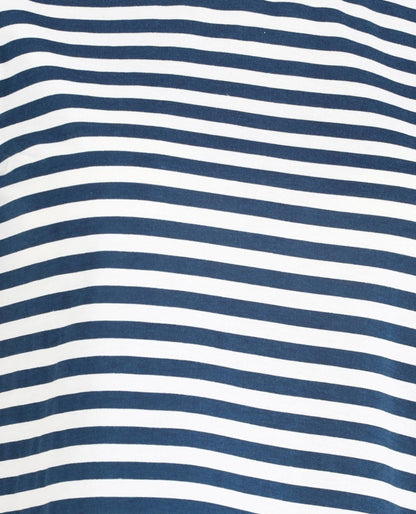 Round Neck Cotton Blend Blue T-Shirt